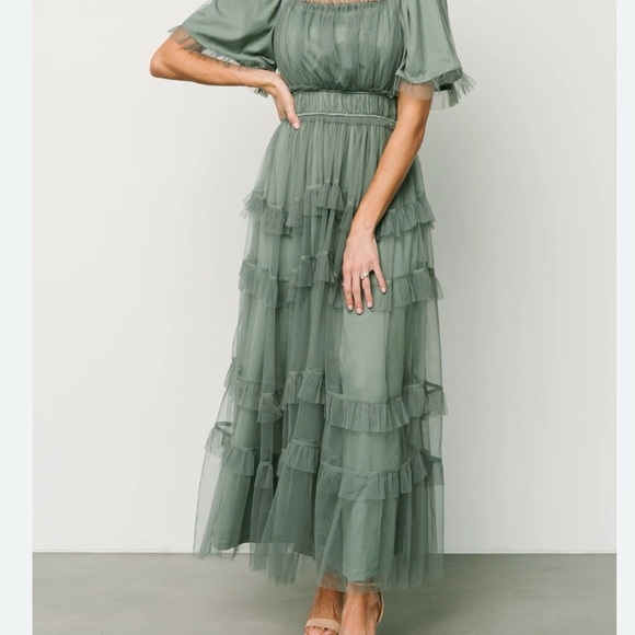 Polagram Dresses & Skirts - Polagram (Baltic Born) Spring Green Layered Maxi Dress